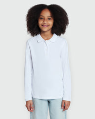 Girls’ Long Sleeve Polo In White – OVS Classic White / 9-10 Y