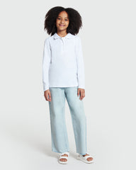 Girls’ Long Sleeve Polo In White – OVS Classic White / 9-10 Y