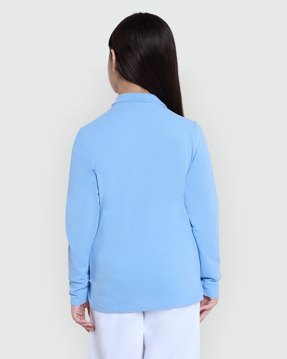 OVS Girls’ Long Sleeve Polo In Placid Blue Azure / 9-10 Y