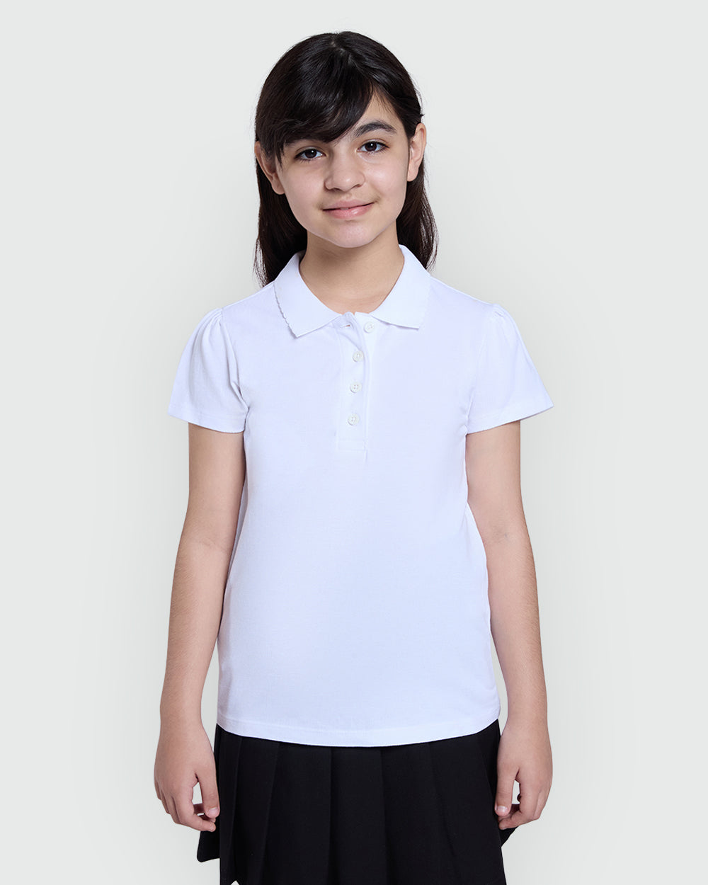 OVS Girls’ Short Sleeve Polo In Bright White White / 9-10 Y