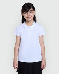 OVS Girls’ Short Sleeve Polo In Bright White White / 9-10 Y