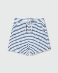 Ovs Kids Boy Striped Cotton Shorts With Drawstring Green / 24-30 m