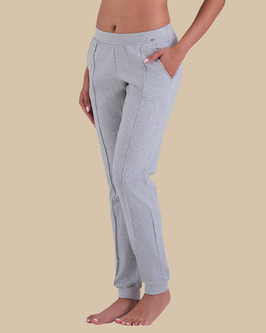 SKINNY JOGGER PANTS STONE GREY MELANGE / 36