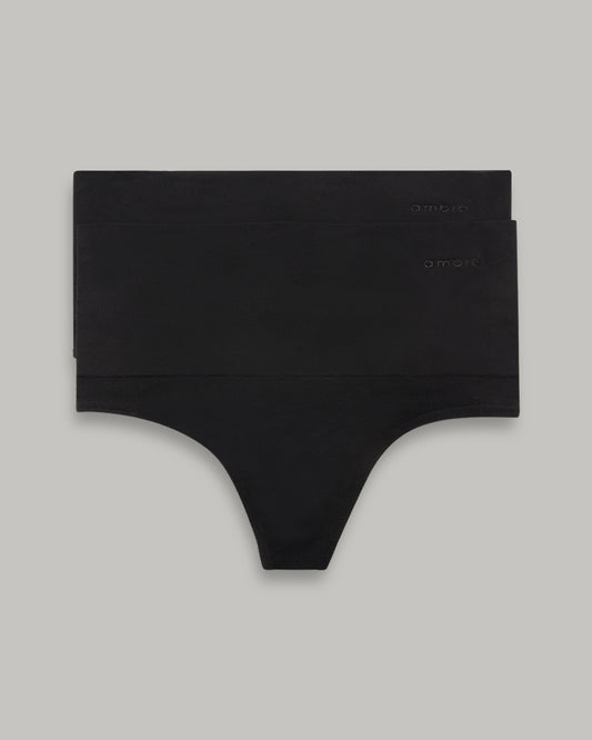 LA SENZA SEAMLESS SMOOTHIES 2 PACK GSTRING BLACK / 8/10