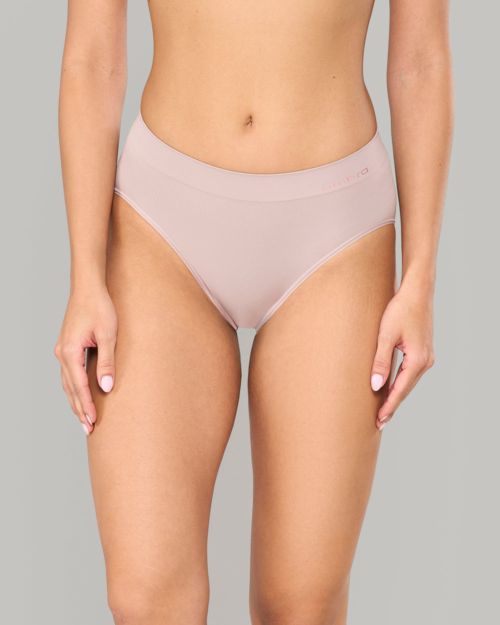 LA SENZA AMBRA BONDI BARE HI CUT WHITE BRIEF NUDE / 8/10