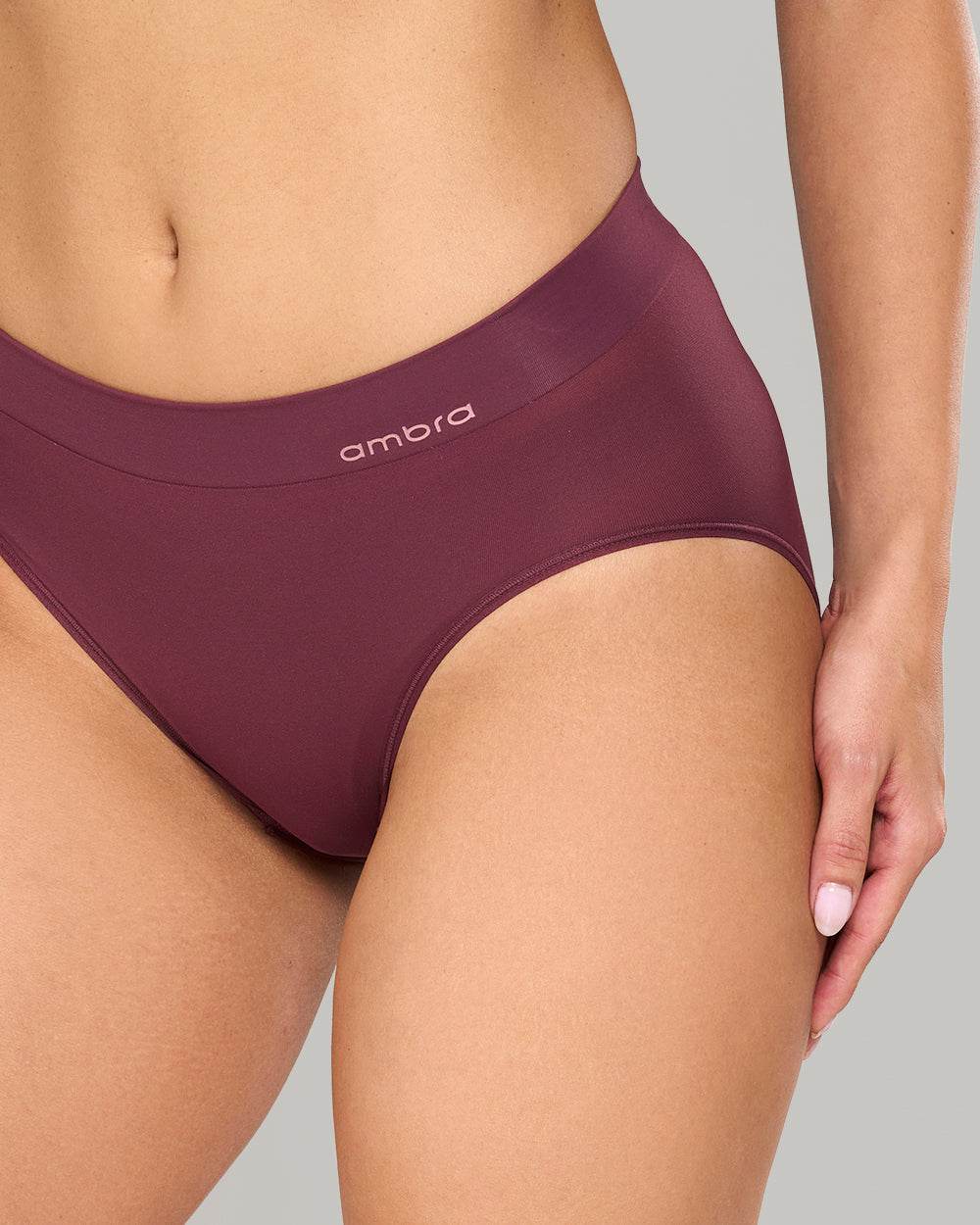 LA SENZA AMBRA BONDI BARE HI CUT MAROON BRIEF BROWN / 8/10
