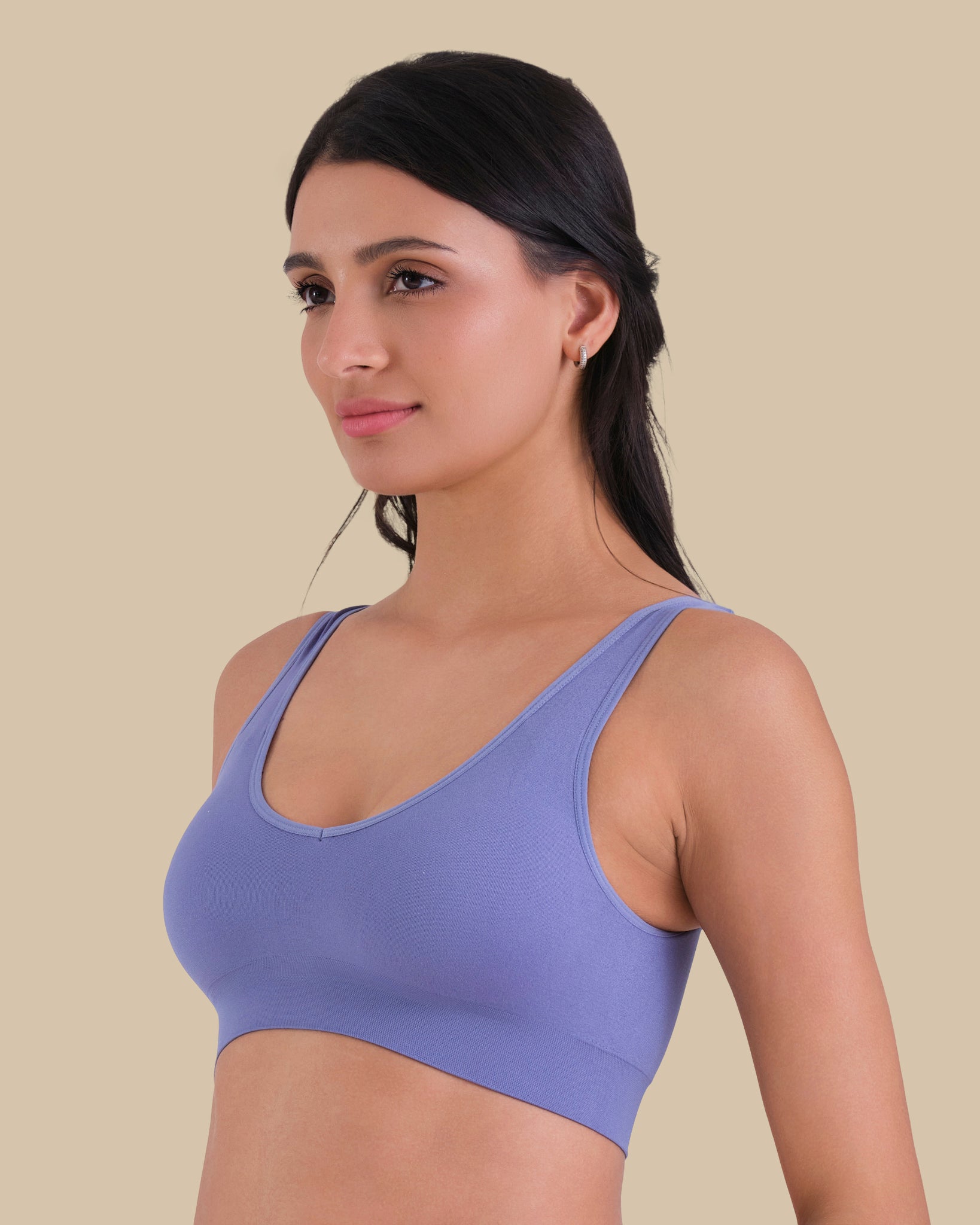 NYLON REVERSIBLE PADDED NO WIRE BRA BLUEBIRD / 10/12