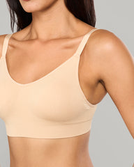 LA SENZA BARE ESSENTIALS MESH SUPPORT WIREFREE WHITE  BRA NUDE / 8/10