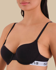 ISLA & EVIE BLACK T-SHIRT PUSHUP BRA BLACK BEAUTY / 34B