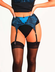 Ss Teal Suspender Belt Lyons Blue / SMALL