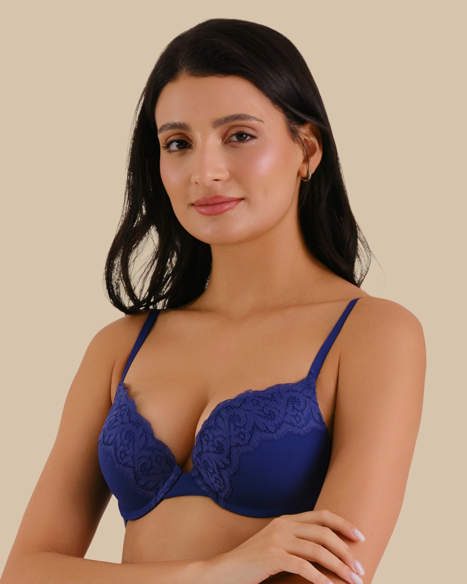 Bra push up rib TWILIGHT BLUE / 34B