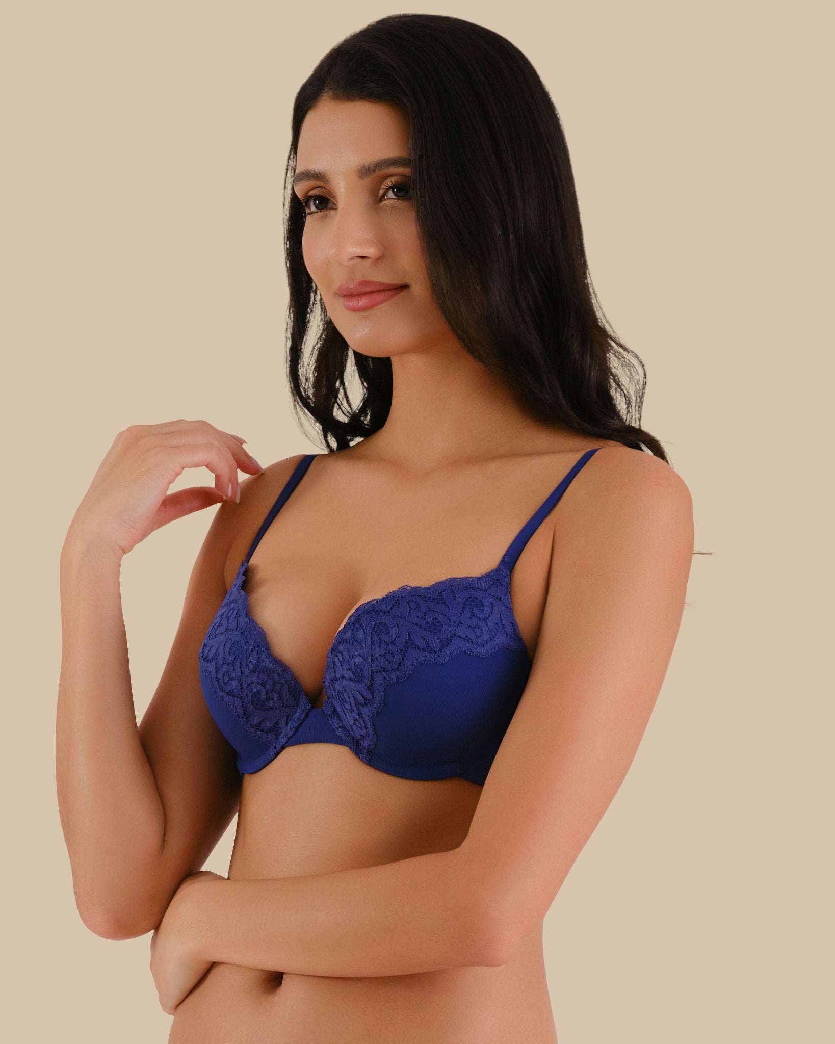 Bra push up rib TWILIGHT BLUE / 34B