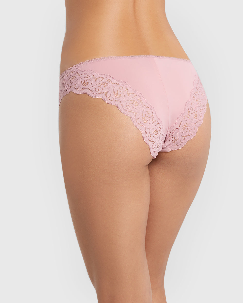 Isla & Evie Ribbed Unlined Cheeky Panty Pink / M