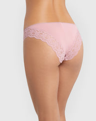 Isla & Evie Ribbed Unlined Cheeky Panty Pink / M