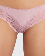 Isla & Evie Ribbed Unlined Cheeky Panty Pink / M