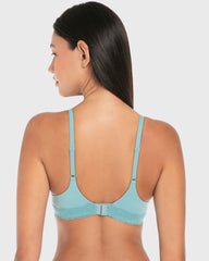 La Senza Isla And Evie Casual Comfort Rib Push Up Padded Plunge Bra Reef Waters Reef Waters / 34B