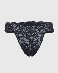 La Senza Trendy Lace Thong BLACK / M