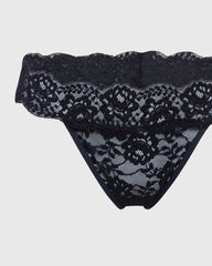La Senza Trendy Lace Thong BLACK / M