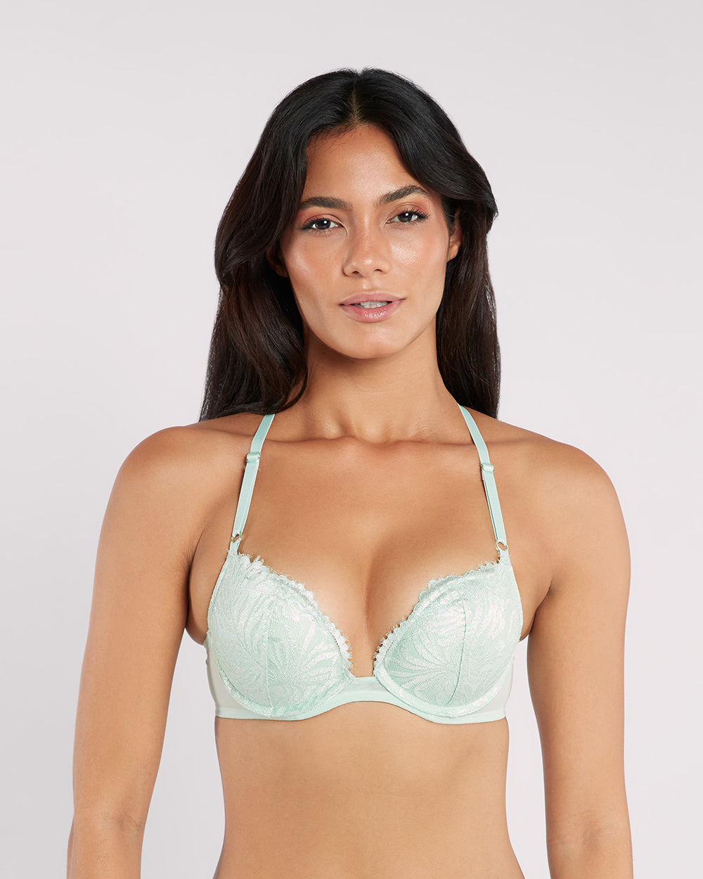 La Senza Sexy Gel Padding Plunge Bra Green / 34B