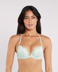 La Senza Sexy Gel Padding Plunge Bra Green / 34B