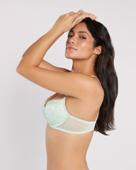 La Senza Sexy Gel Padding Plunge Bra Green / 34B