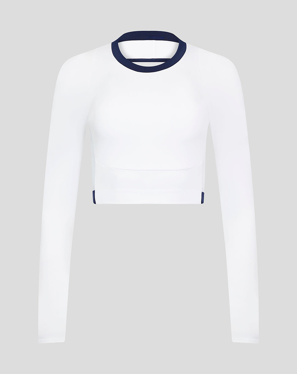 Women's AMC Performance Long Sleeve Top - White, Tennis Long Sleeve Top for Women