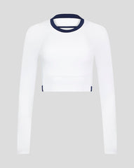 Women's AMC Performance Long Sleeve Top - White, Tennis Long Sleeve Top for Women