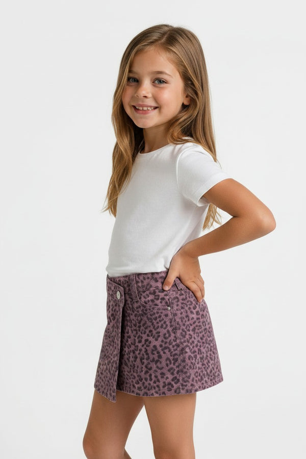 OVS Pink Animal-Print Slim-Fit Pure Cotton Shorts For Girls