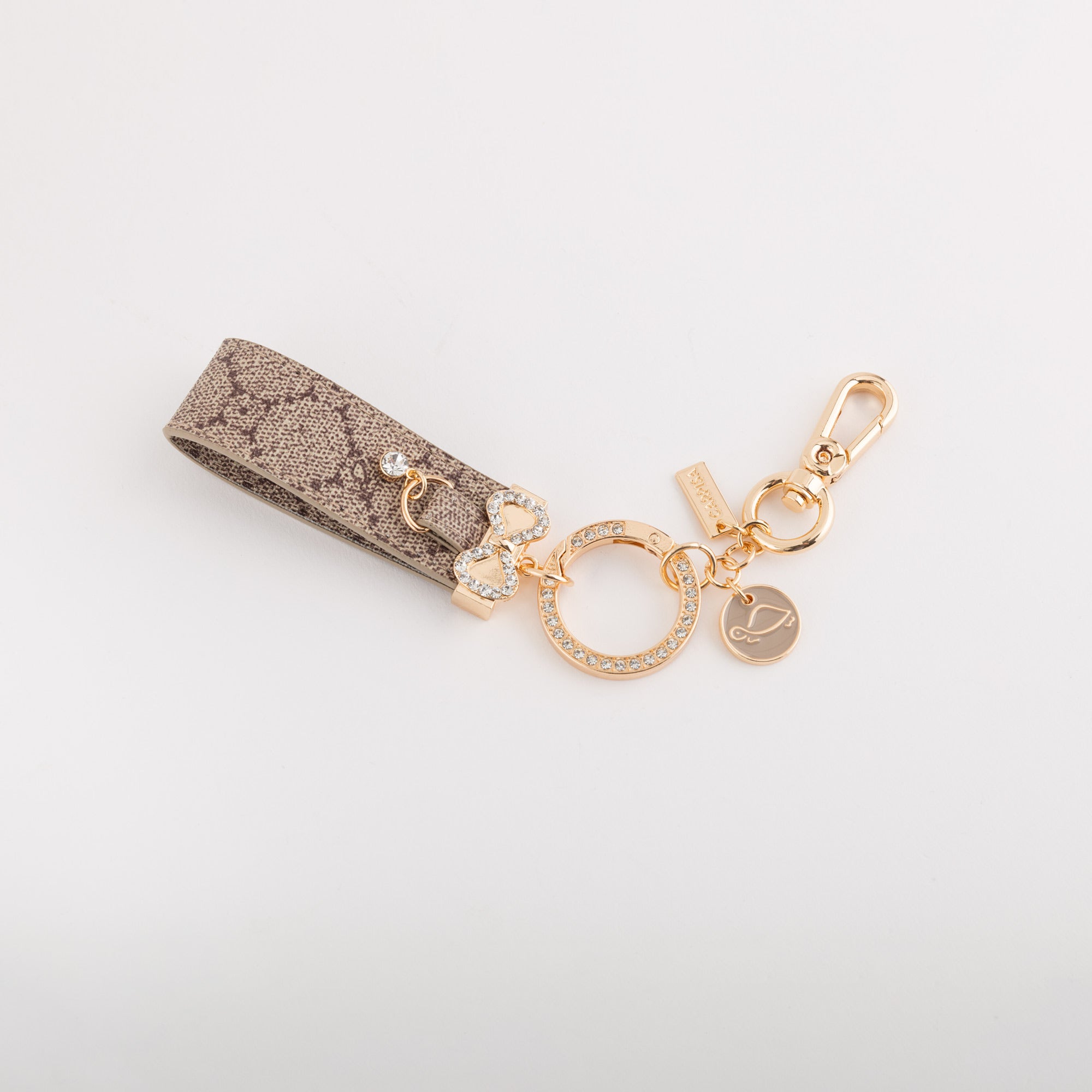 Keyrings-Bow Strass Keychain Single Size / Taupe/Multicolour