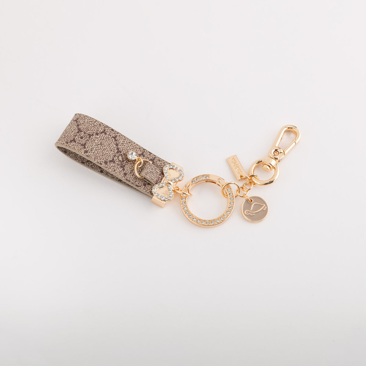 Keyrings-Bow Strass Keychain Single Size / Taupe/Multicolour