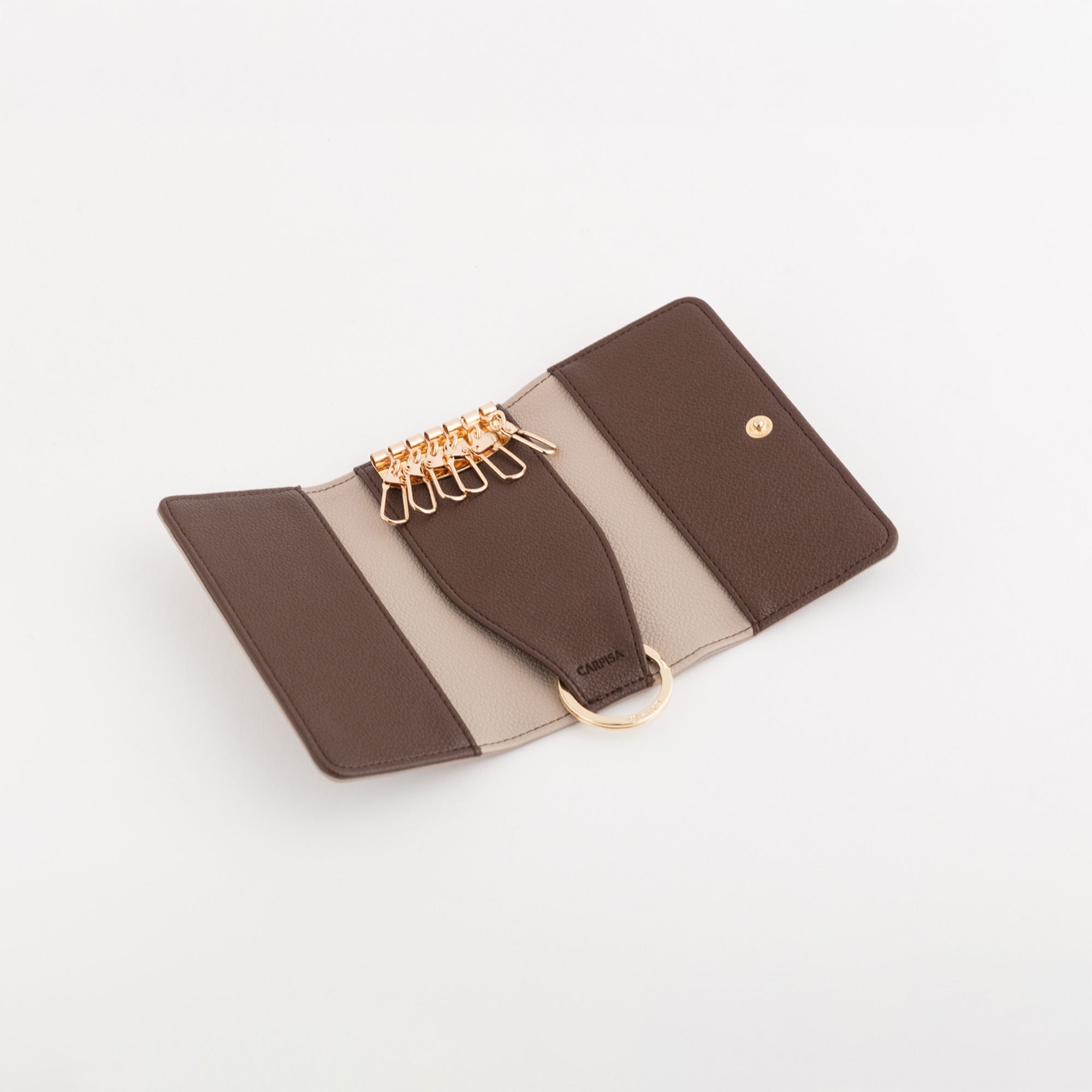 Keyrings-Berna Wallet Single Size / Marble/Dark Brown