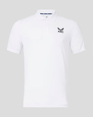 Men's AMC Short Sleeve Technical Polo Top – White, Technical Tennis Polo for Men