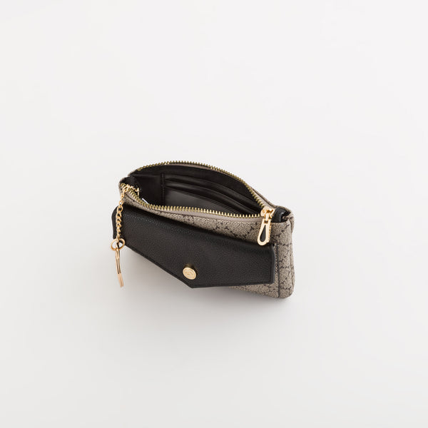 Keyring Coin Purse-Diana Wallet Single Size / Taupe/Black