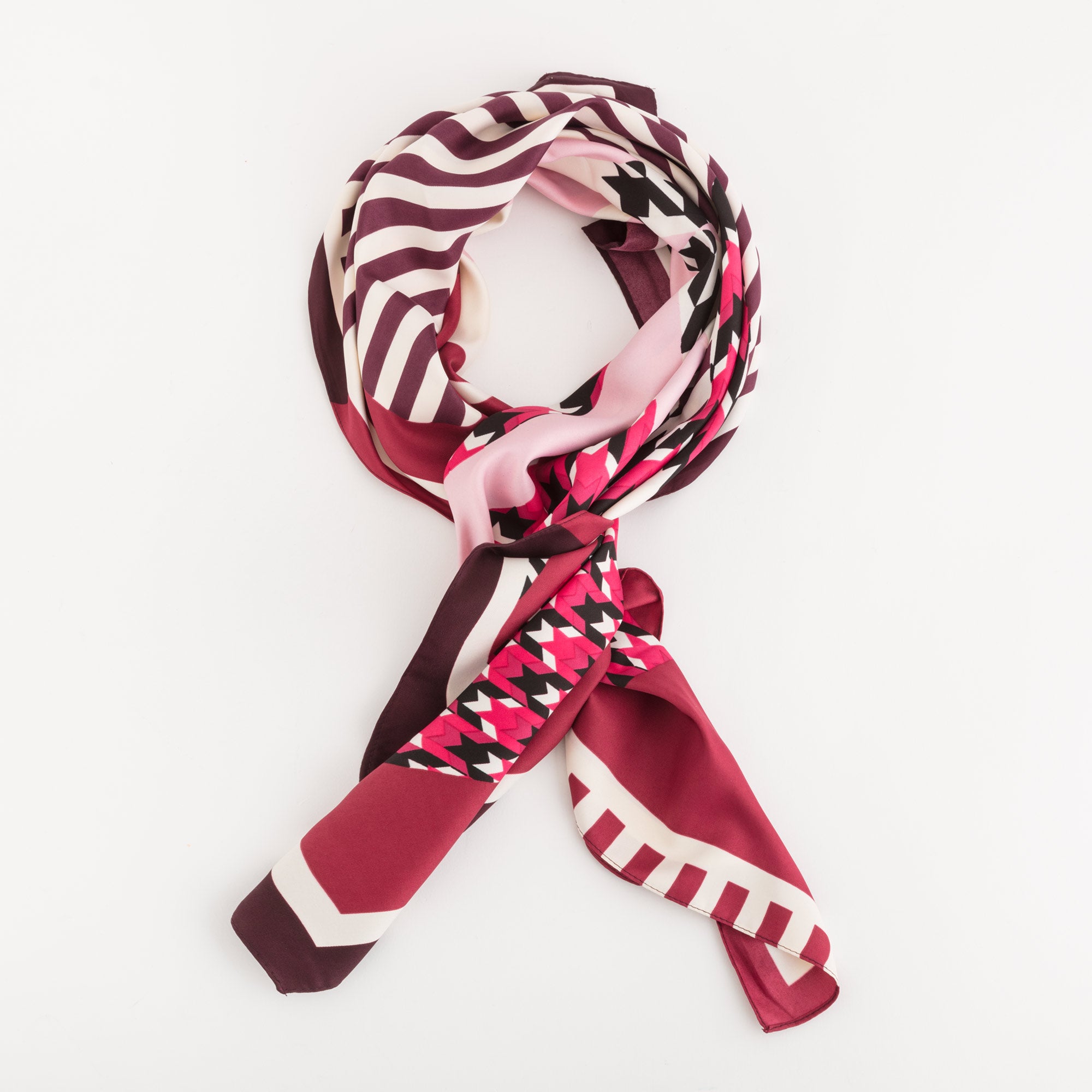 Scarves-Foulard Single Size / Plum/Multicolour
