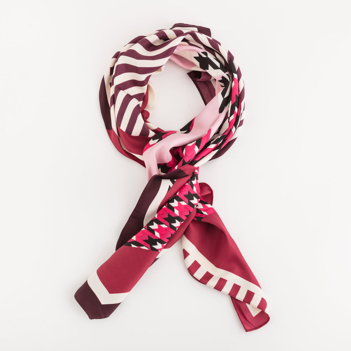 Scarves-Foulard Single Size / Plum/Multicolour