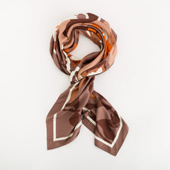 Women's Scarf Foulard Taupe/Multicolour