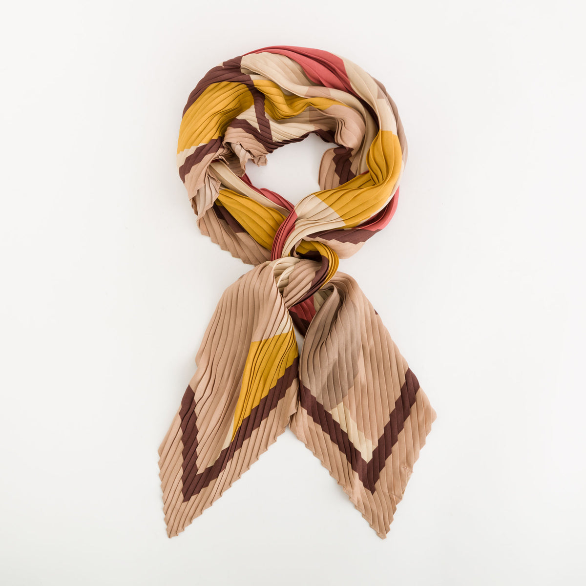 Women's Scarf Foulard Nut/Multicolor