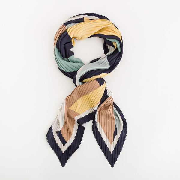 Women's Scarf Foulard Navy Blue/Multicolor