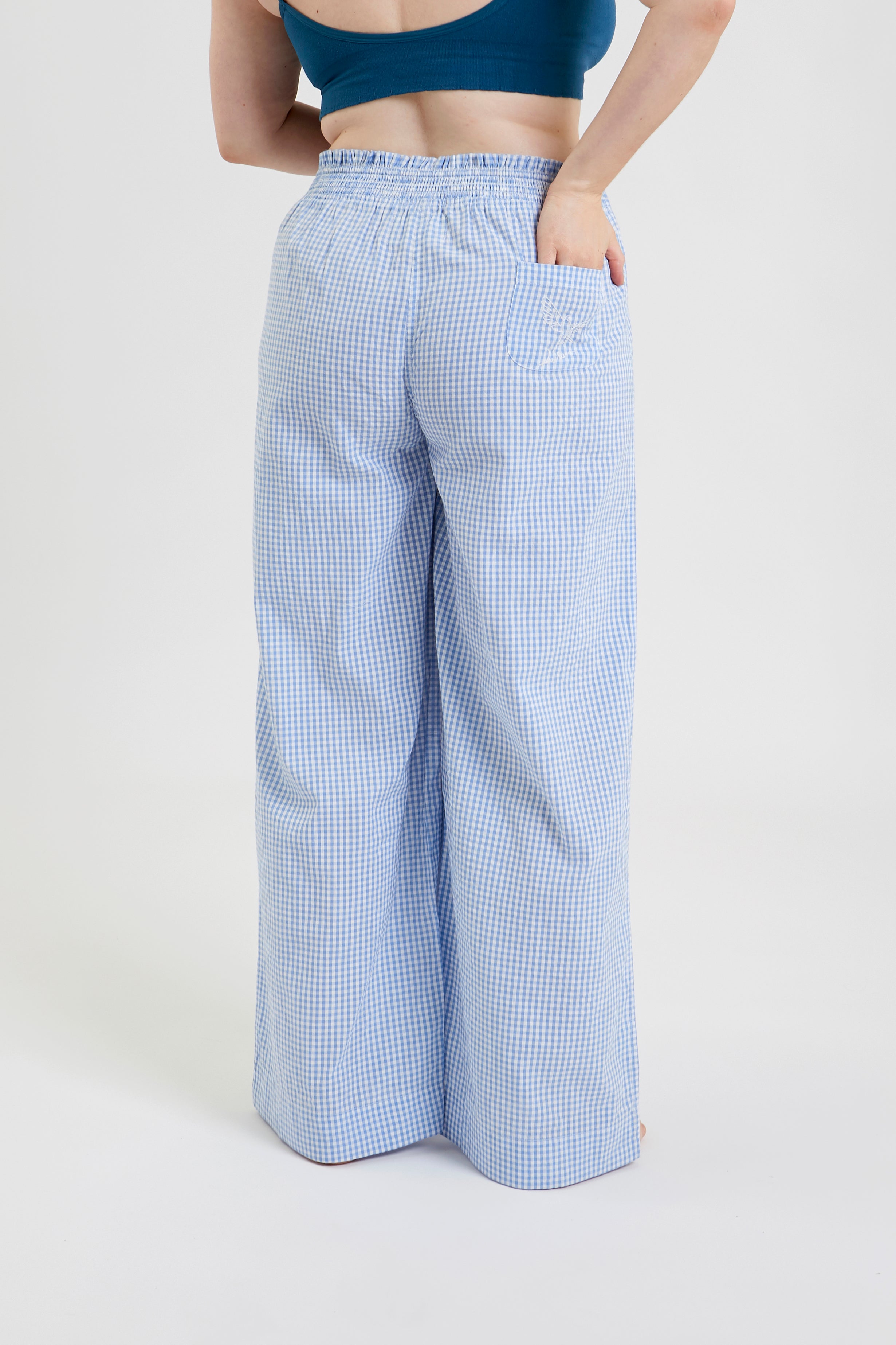Peachaus Chicory Striped Woven Cotton Trousers