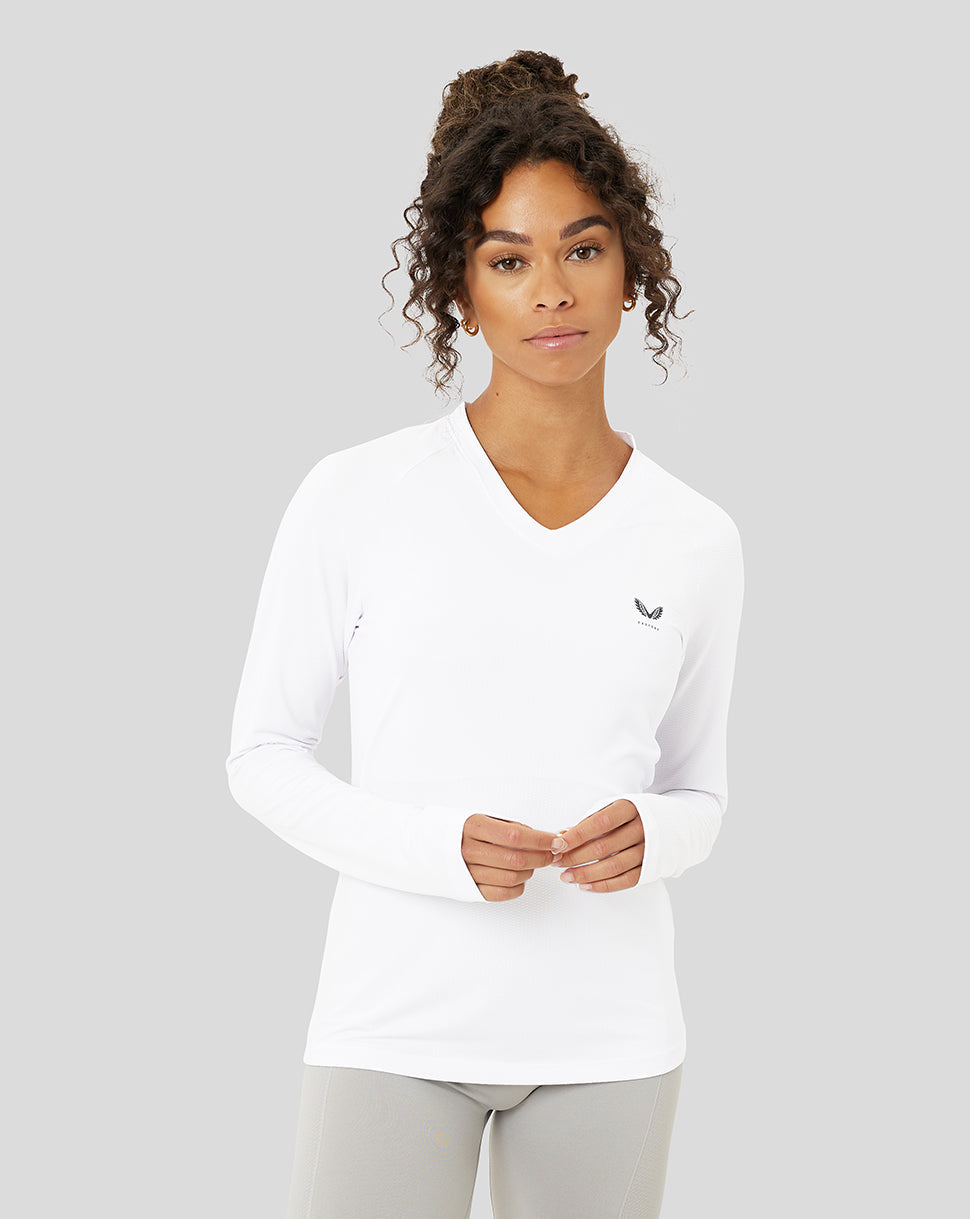 Women's White Protek Long Sleeve Top