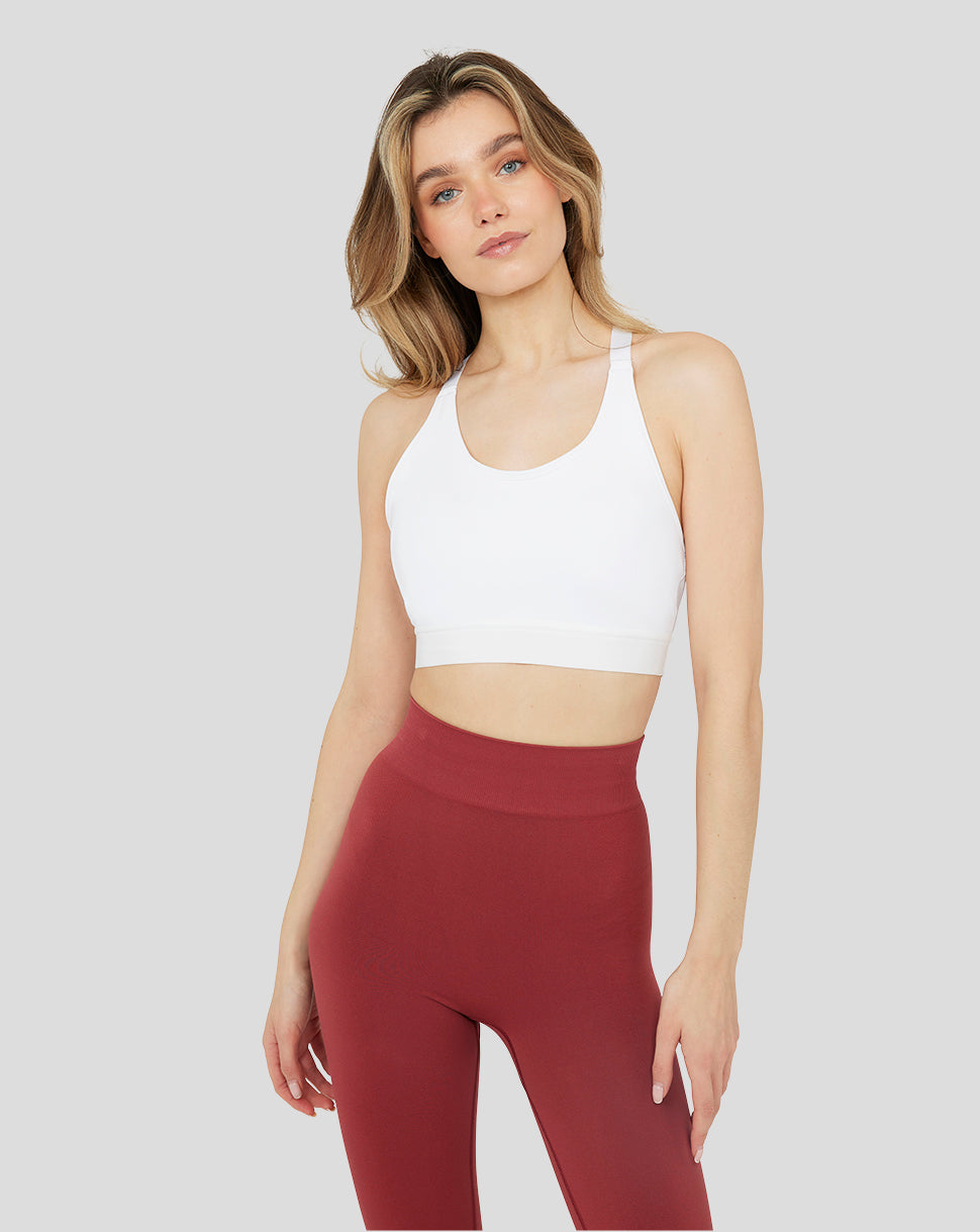 White Metatek Sports Bra