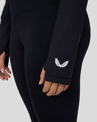 Women's Black Carbon Long Sleeve Crop Training T-Shirt - Stylish & Lightweight Crop Top for Training