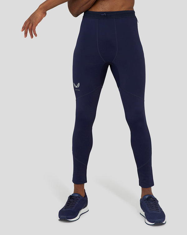 Anatomic Mesh Mix Panel Training Tights Midnight Navy - Breathable Workout Tights for Men