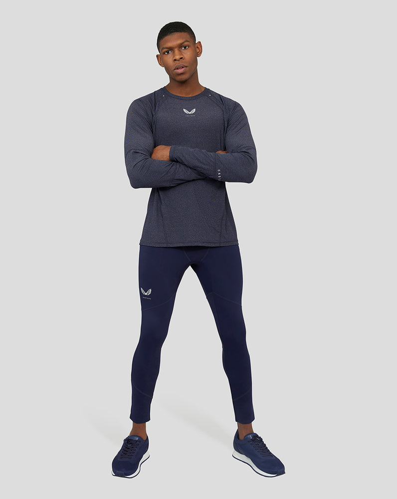 Anatomic Mesh Mix Panel Training Tights Midnight Navy - Breathable Workout Tights for Men