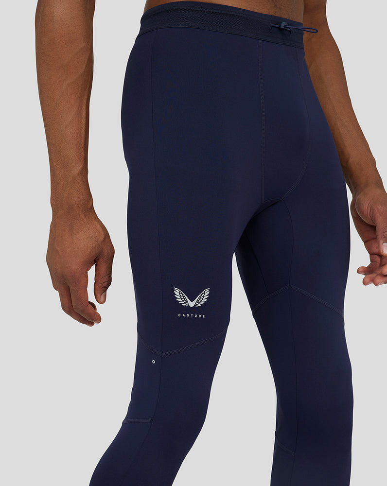 Anatomic Mesh Mix Panel Training Tights Midnight Navy - Breathable Workout Tights for Men