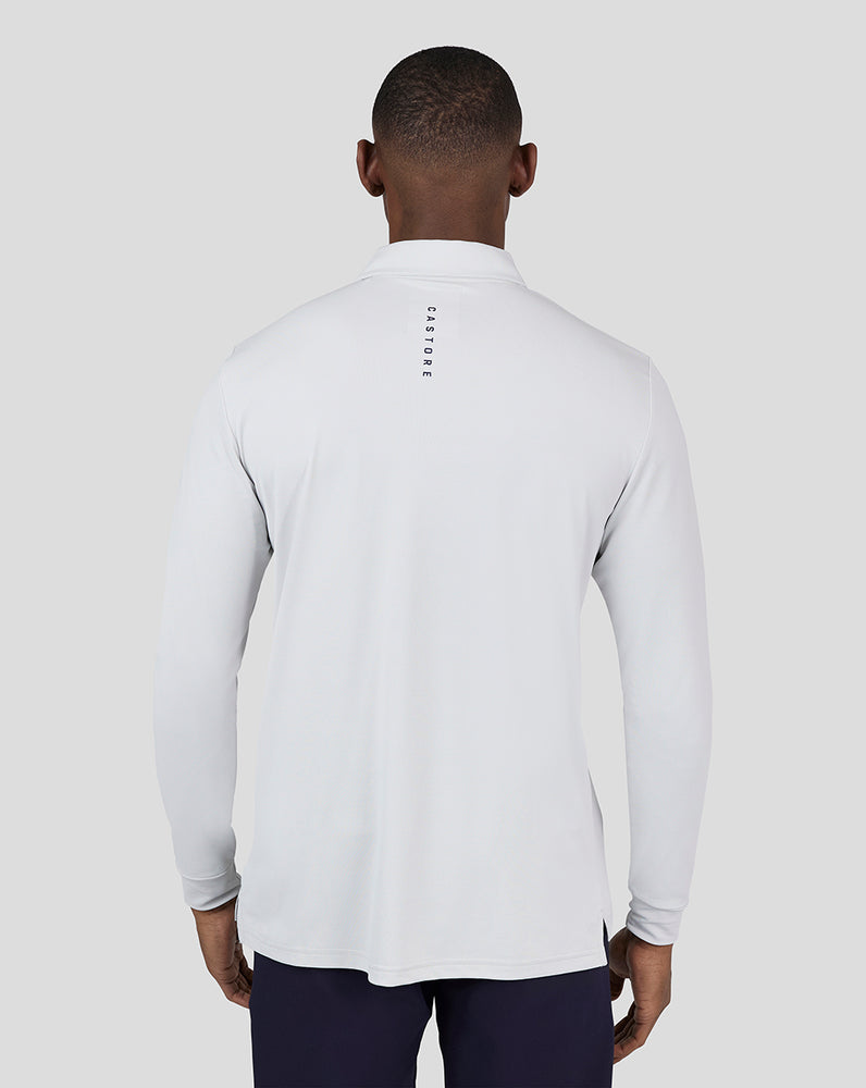 Stone Grey Golf Essential Long Sleeve Polo - Stone Grey Long Sleeve Polo for Golf