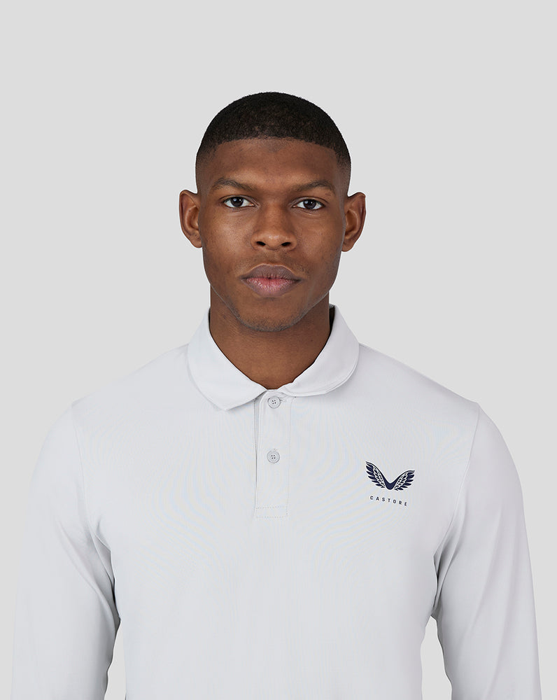 Stone Grey Golf Essential Long Sleeve Polo - Stone Grey Long Sleeve Polo for Golf