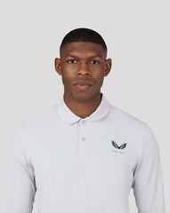 Stone Grey Golf Essential Long Sleeve Polo - Stone Grey Long Sleeve Polo for Golf