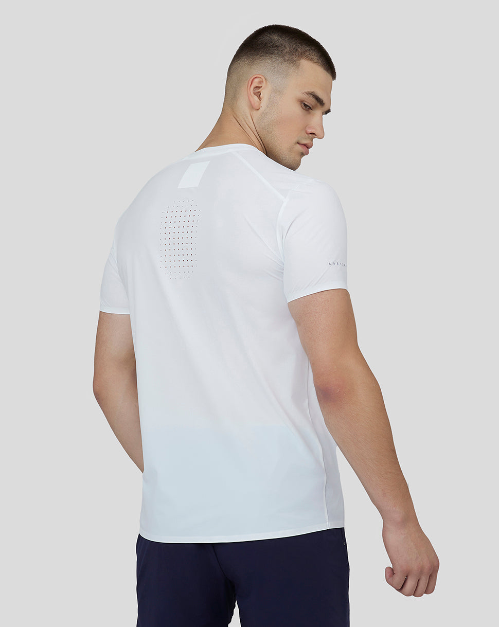 Castore Men's Zone Ventilated Training T-Shirt White - Lightweight Gym Shirt for Men