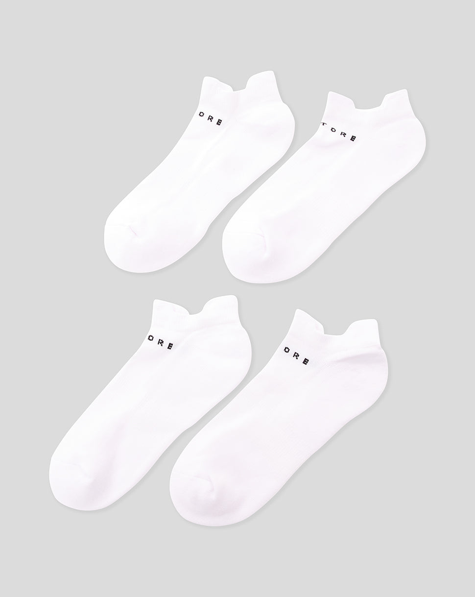 White Protek Ankle Socks 3-Pack for Sports, Cushioned Athletic Socks for Men
